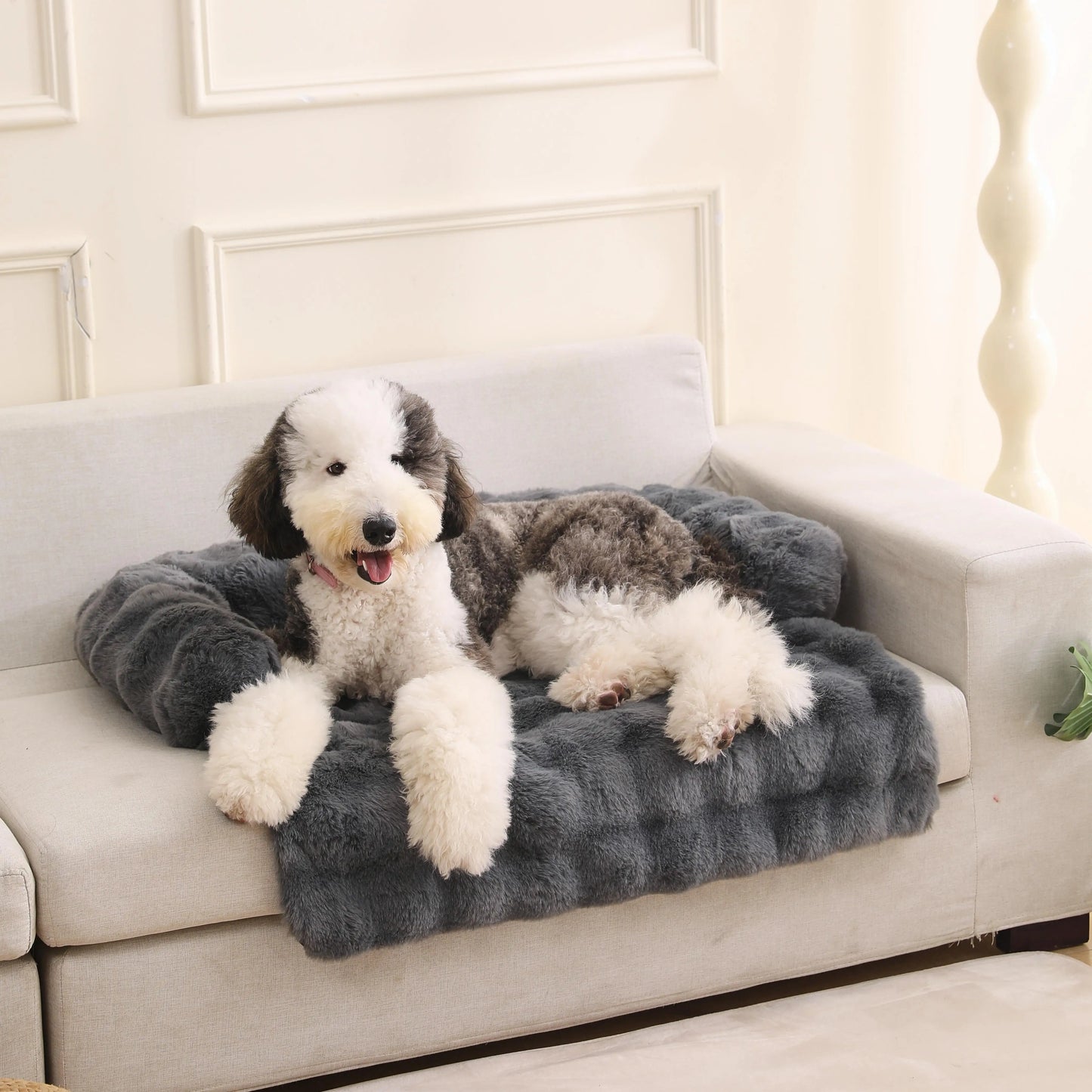 Soft Washable Plush Dog Sofa Bed – Cozy Indoor Couch for Pets
