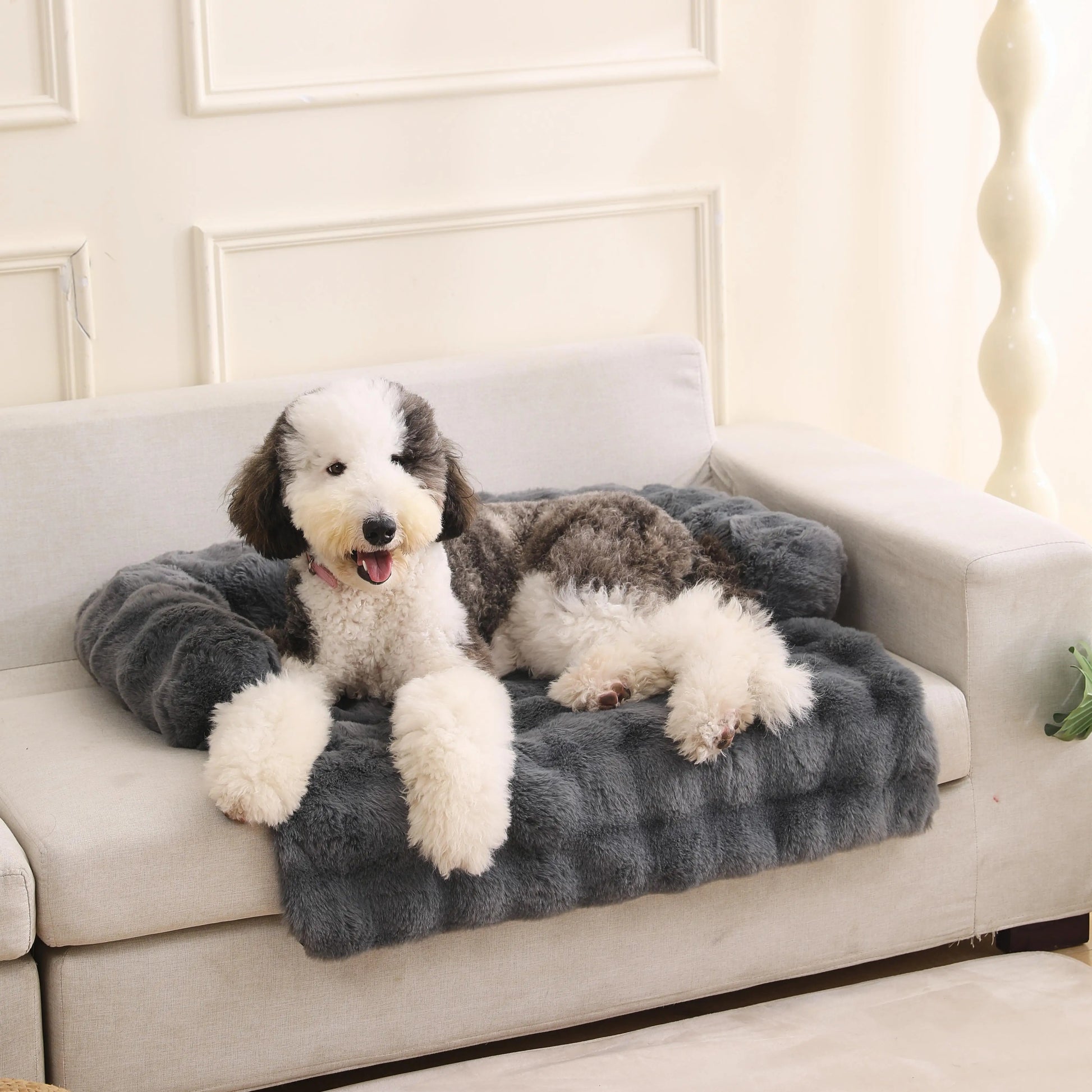 Soft Washable Plush Dog Sofa Bed – Cozy Indoor Couch for Pets
