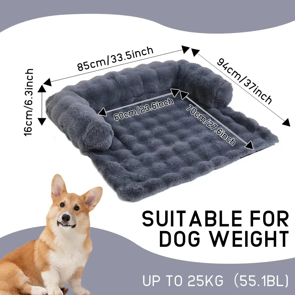 Soft Washable Plush Dog Sofa Bed – Cozy Indoor Couch for Pets