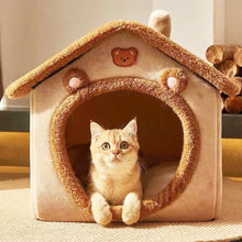 Soft and cozy cartoon house pet bed perfect for indoor dogs and cats
