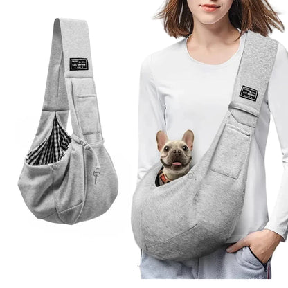 Soft pet sling carrier for small dogs and cats – hands-free and cozy