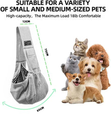 Soft pet sling carrier for small dogs and cats – hands-free and cozy