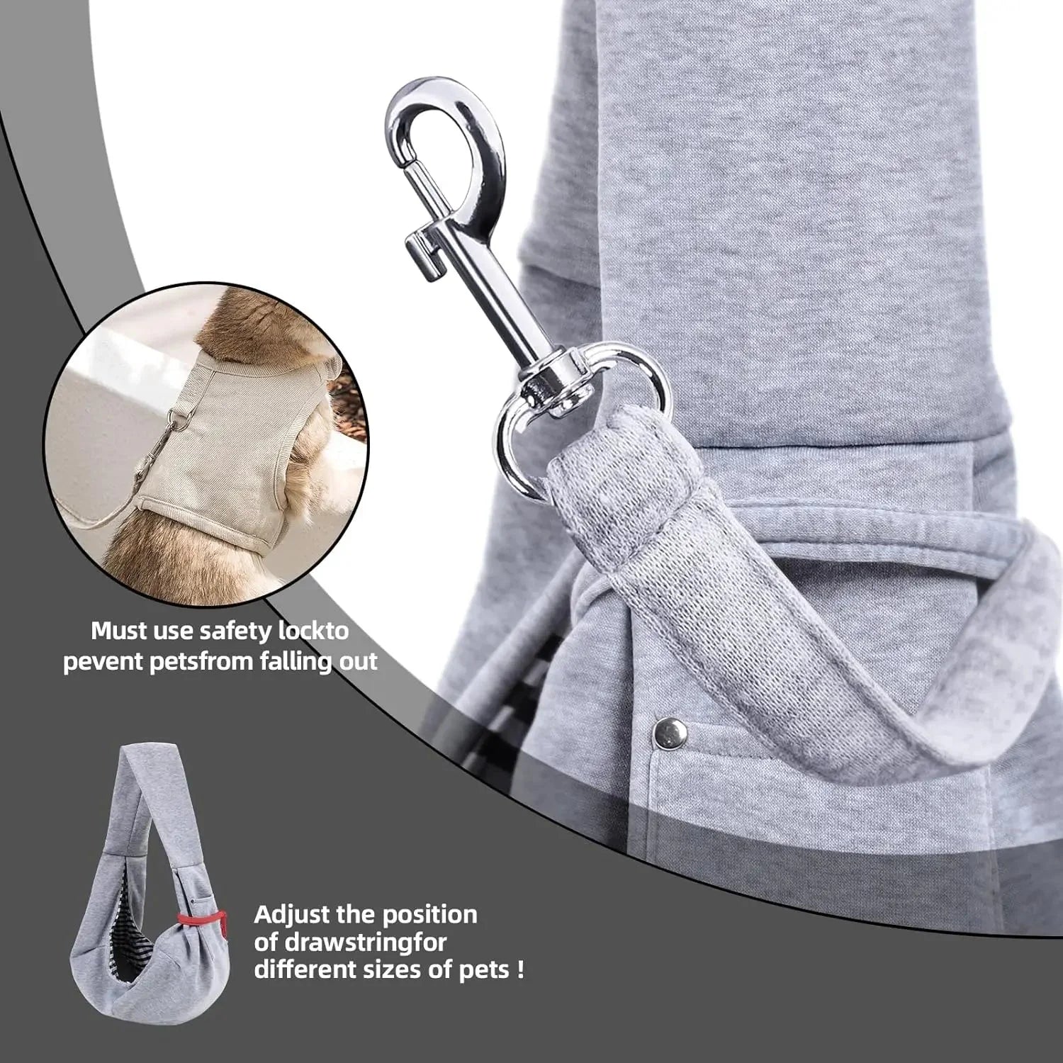 Soft pet sling carrier for small dogs and cats – hands-free and cozy