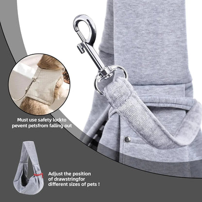Soft pet sling carrier for small dogs and cats – hands-free and cozy