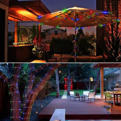 Solar rope lights outdoor for waterproof and flexible garden or patio lighting