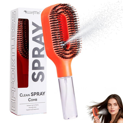 Spray anti frizz hair brush