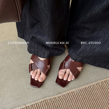 Handmade leather crisscross sandals