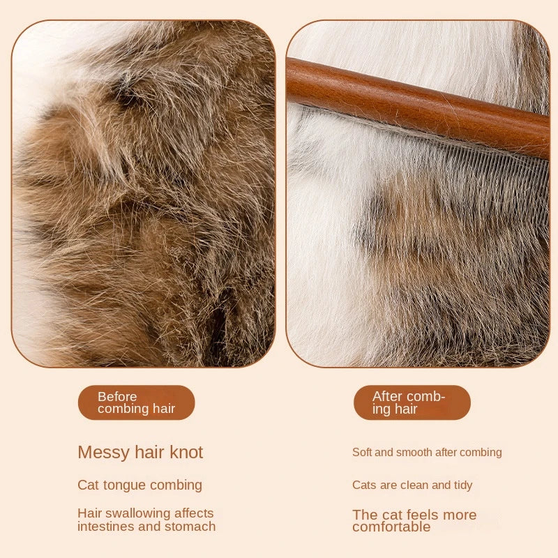 Stainless Steel Cat Hair Remover Comb – Deshedding Tool for Gentle Grooming