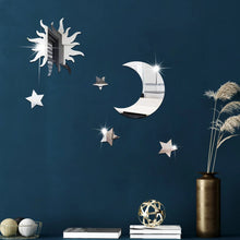 Star Moon Wall Stickers with 3D acrylic design for bedroom decor