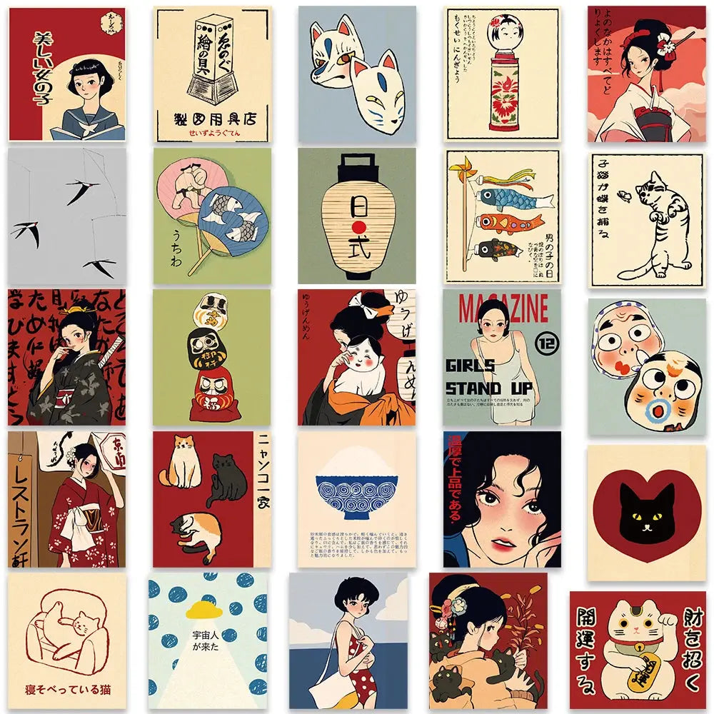 Stickers Vintage de Anime Japonés – Para Scrapbooking, Laptop y DIY