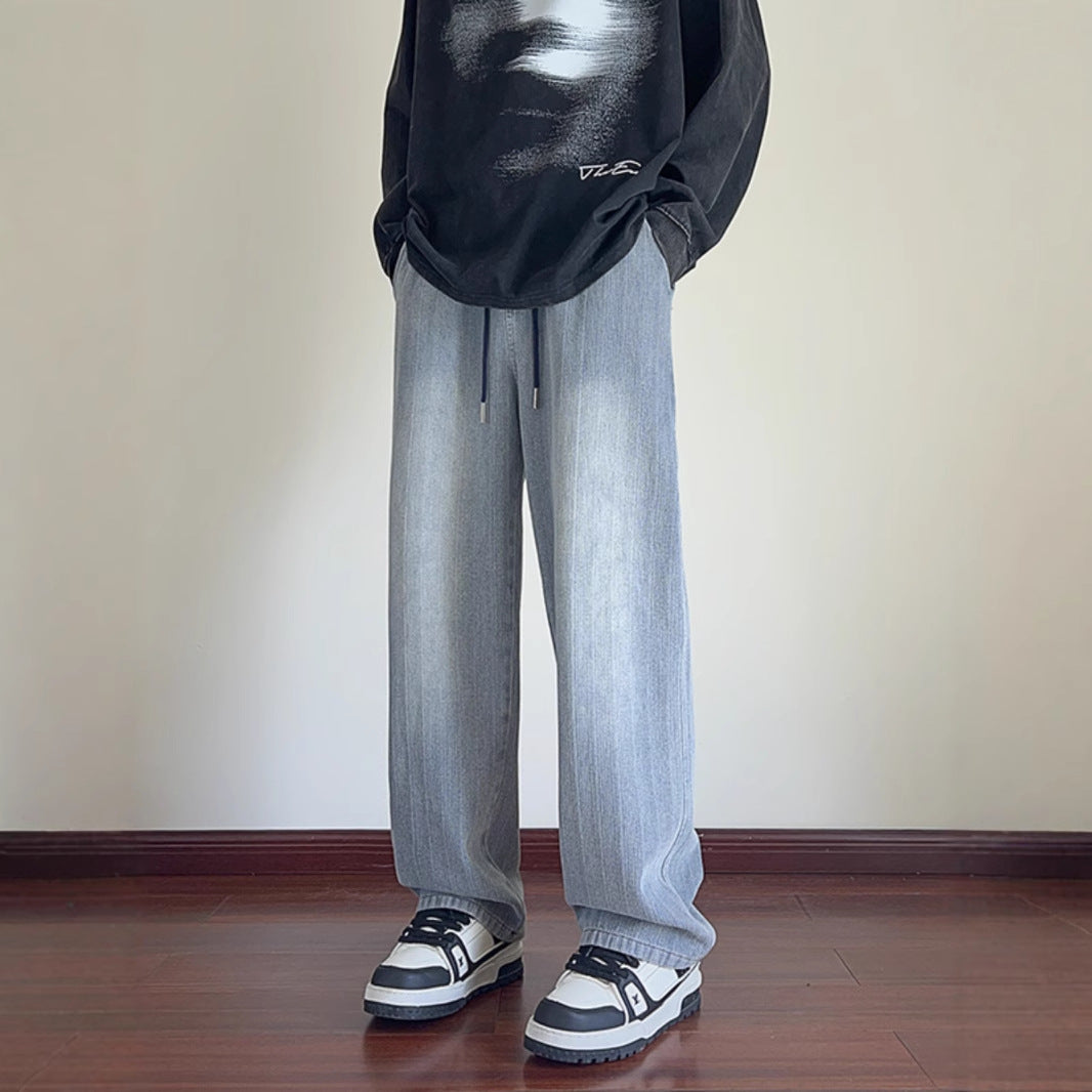 Straight Leg Denim Trousers