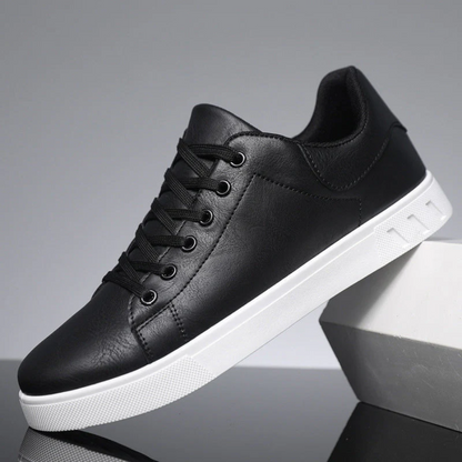 Stylish leather shoes with white sole 