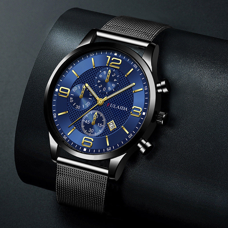 Stylish mesh strap quartz men's watch with elegant design