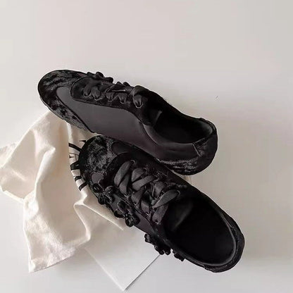 French Velvet Flat Sneakers