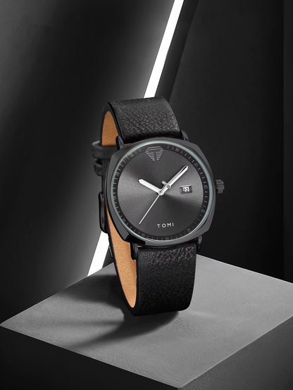 Timeless Elite: The Minimalist Leather Sports & Calendar Watch