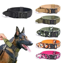 Tactical dog collar leash military style adjustable durable for dogs