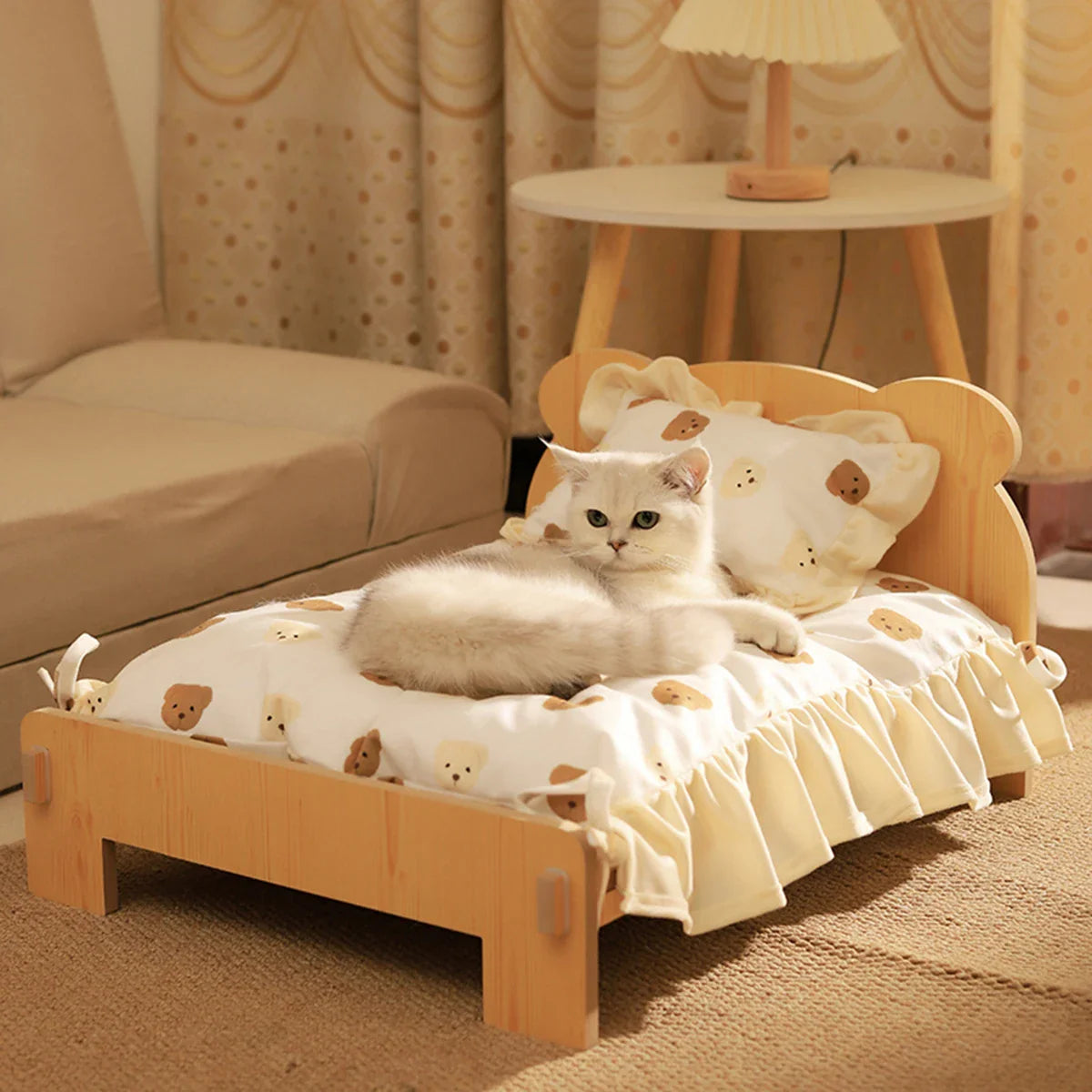 Teddy Bear Cat Bed