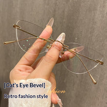 Titanium cat-eye glasses women