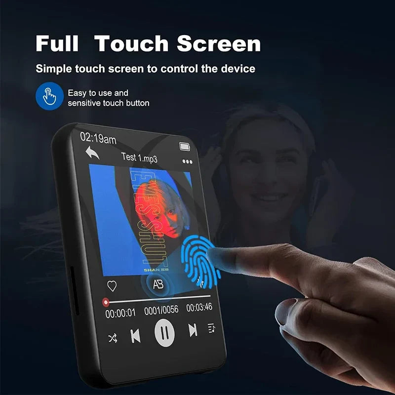 Touch screen Bluetooth MP3 player with BT 5.0 for portable music playback