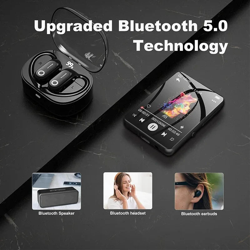 Touch screen Bluetooth MP3 player with BT 5.0 for portable music playback