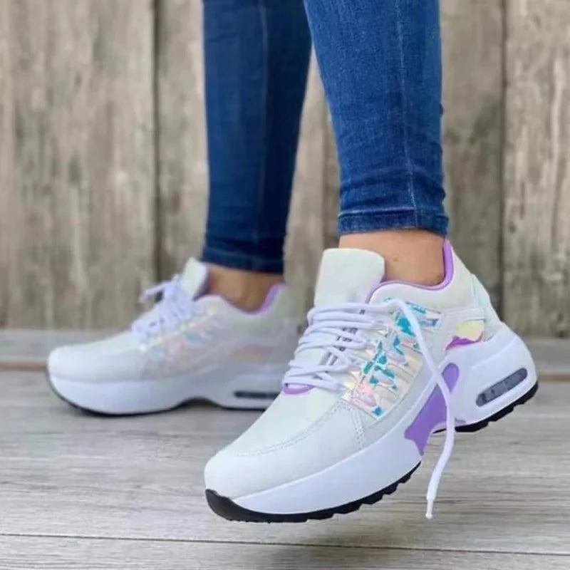Trendy chunky platform sneakers with thick sole for stylish and comfortable wear