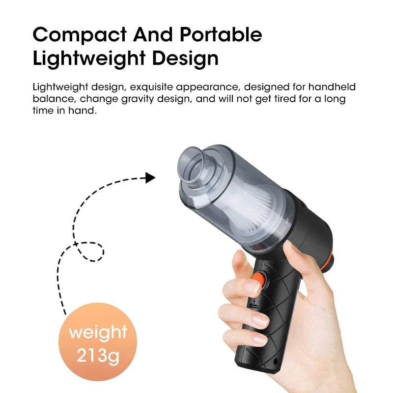 TurboDust portable vacuum cleaner for car and home dust removal
