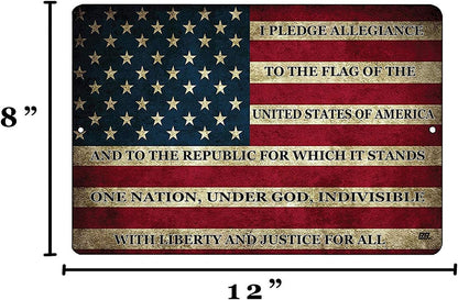 USA American Flag Metal Tin Sign