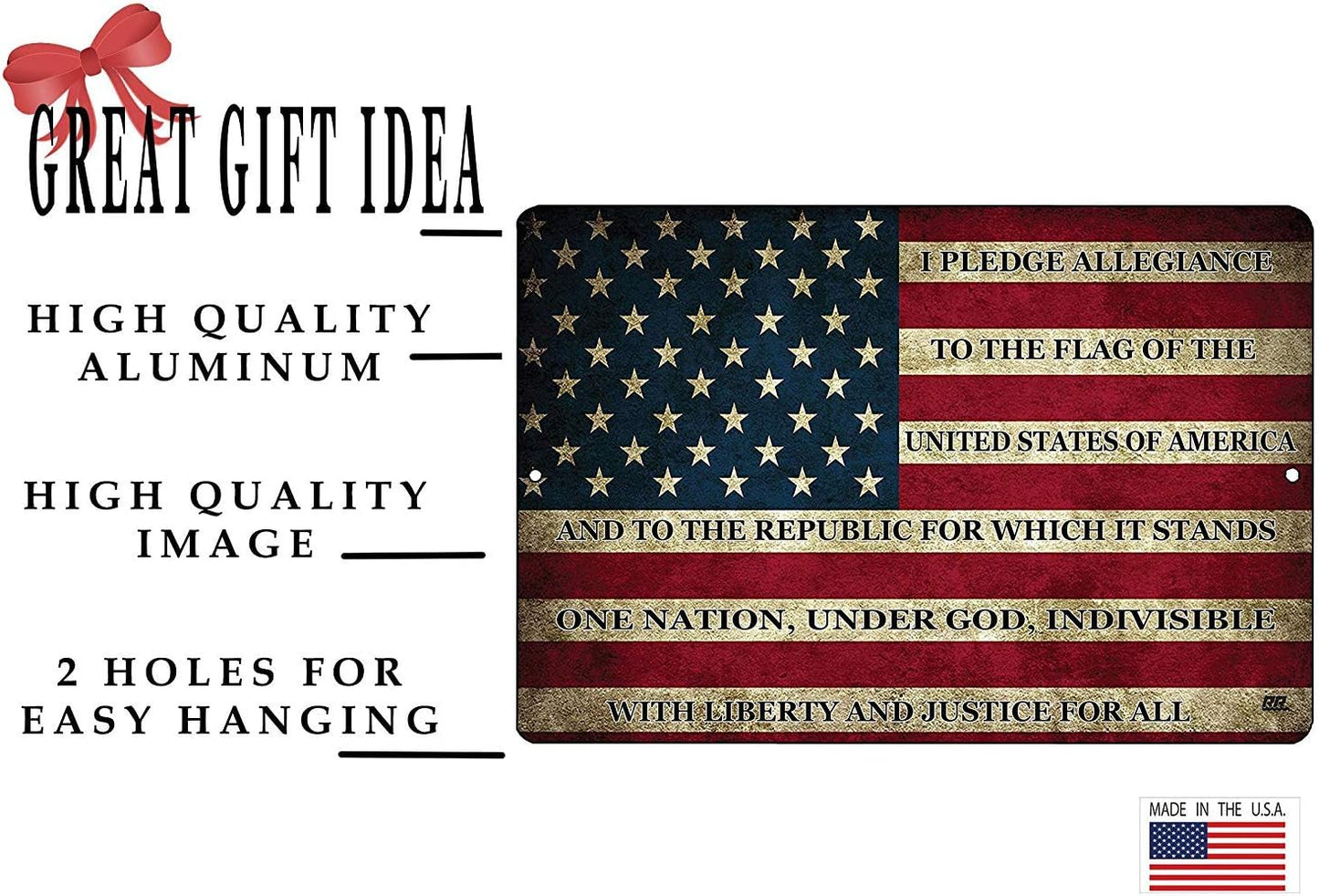 USA American Flag Metal Tin Sign