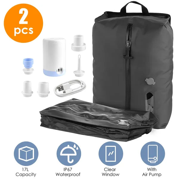 Vacuum compression packing bags