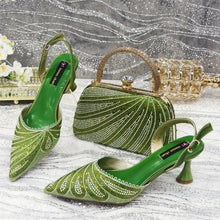 African Women's High Heels and Bag Set