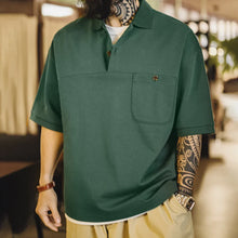 Versatile Vintage Lapel Short Sleeve Polo Shirt for men’s casual style

