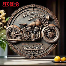 Vintage Aluminum Sign with retro motorcycle design for garage decor