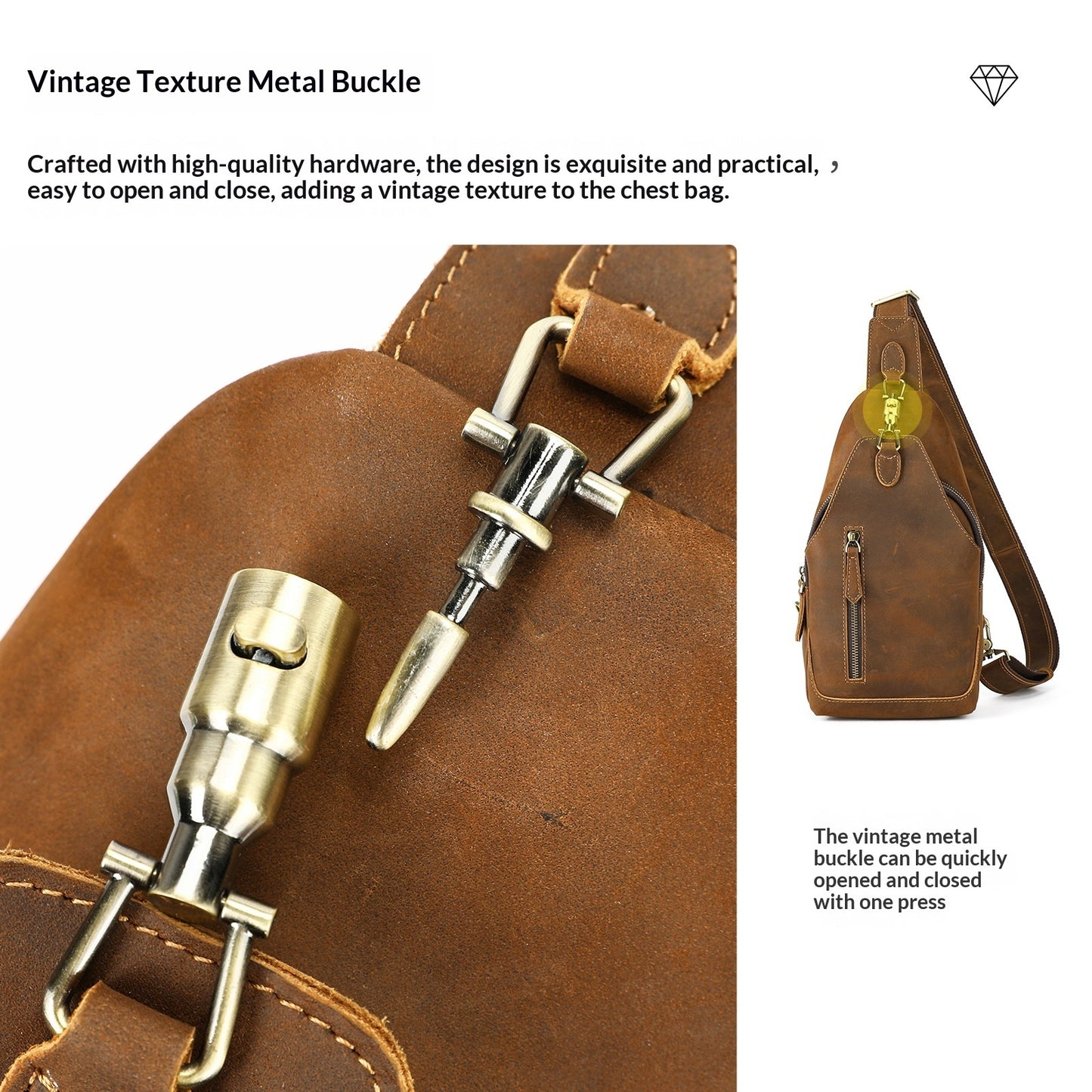 Mens Leather Chest Bag