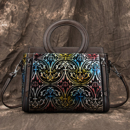Embossed Cowhide Crossbody Bag