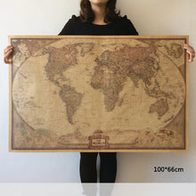 Vintage World Map Poster with antique design for home decor