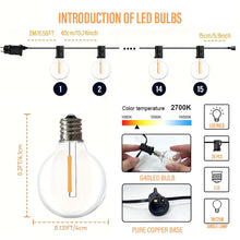 Waterproof LED G40 string lights for outdoor garden and party decor