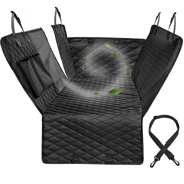 Waterproof dog car seat cover protecting car seats from dirt and pet hair