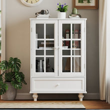 White buffet cabinet glass doors

