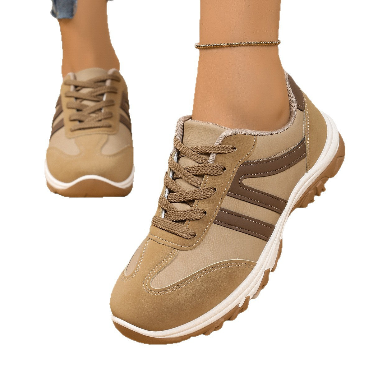 Retro color block shoes