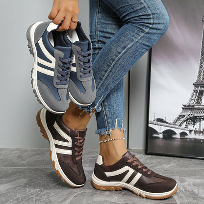 Retro color block shoes