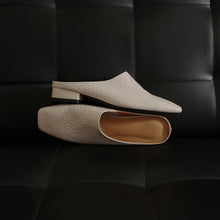 Leather Square Toe Mules