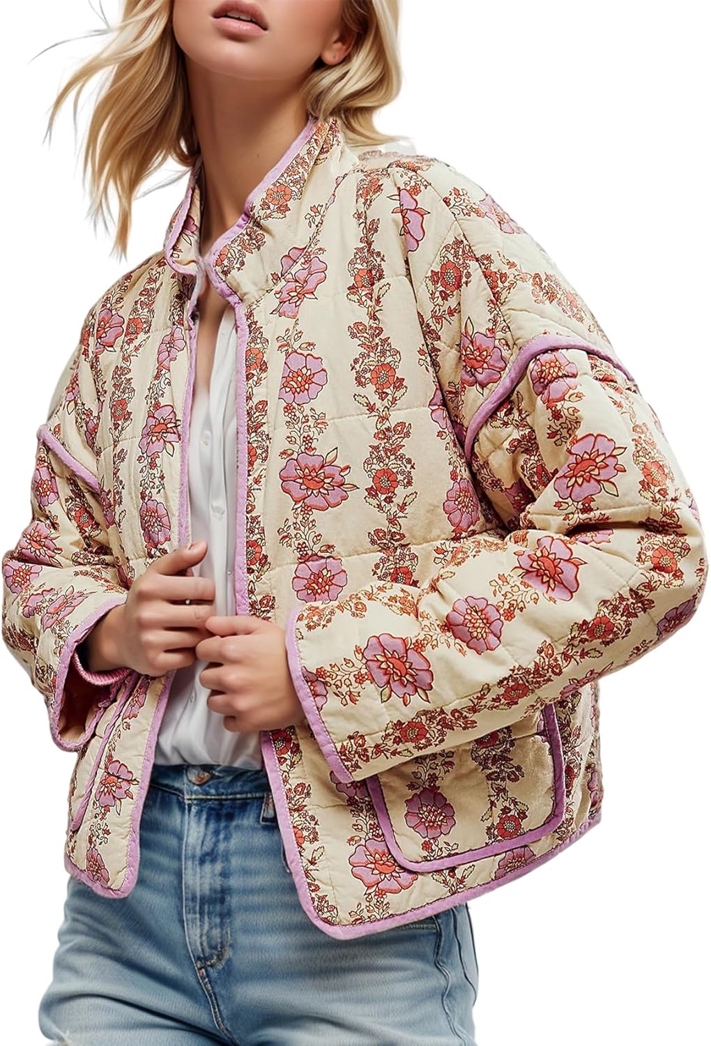 Women's Cropped Puffer Quilted Jacket
