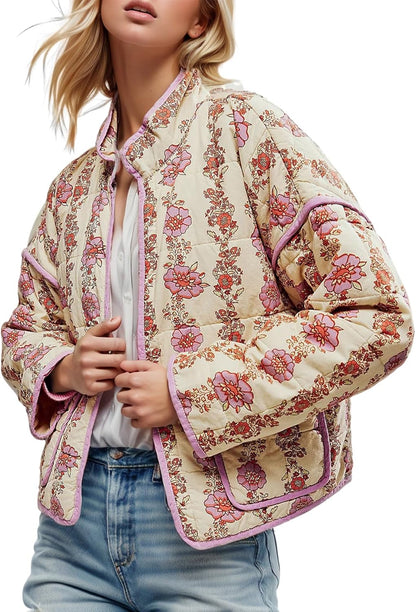 Women's Cropped Puffer Quilted Jacket