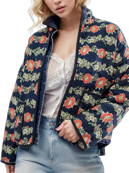 Women's Cropped Puffer Quilted Jacket