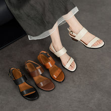 Leather Block Heel Sandals