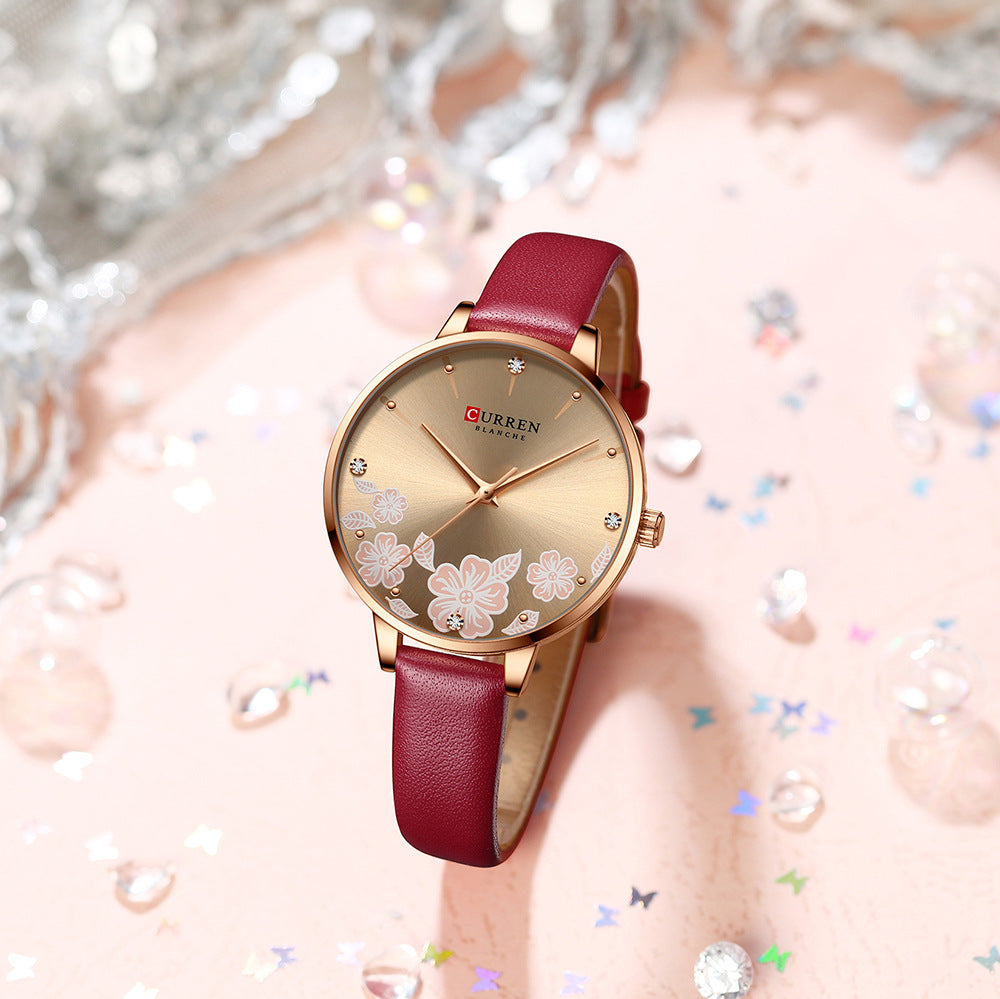 Womens Leather Strap Watch