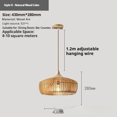 Wooden dining lamp