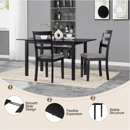 Black extendable dining table
