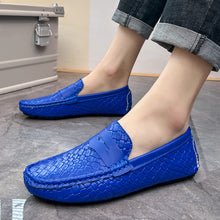 Woven Leather Mens Loafers