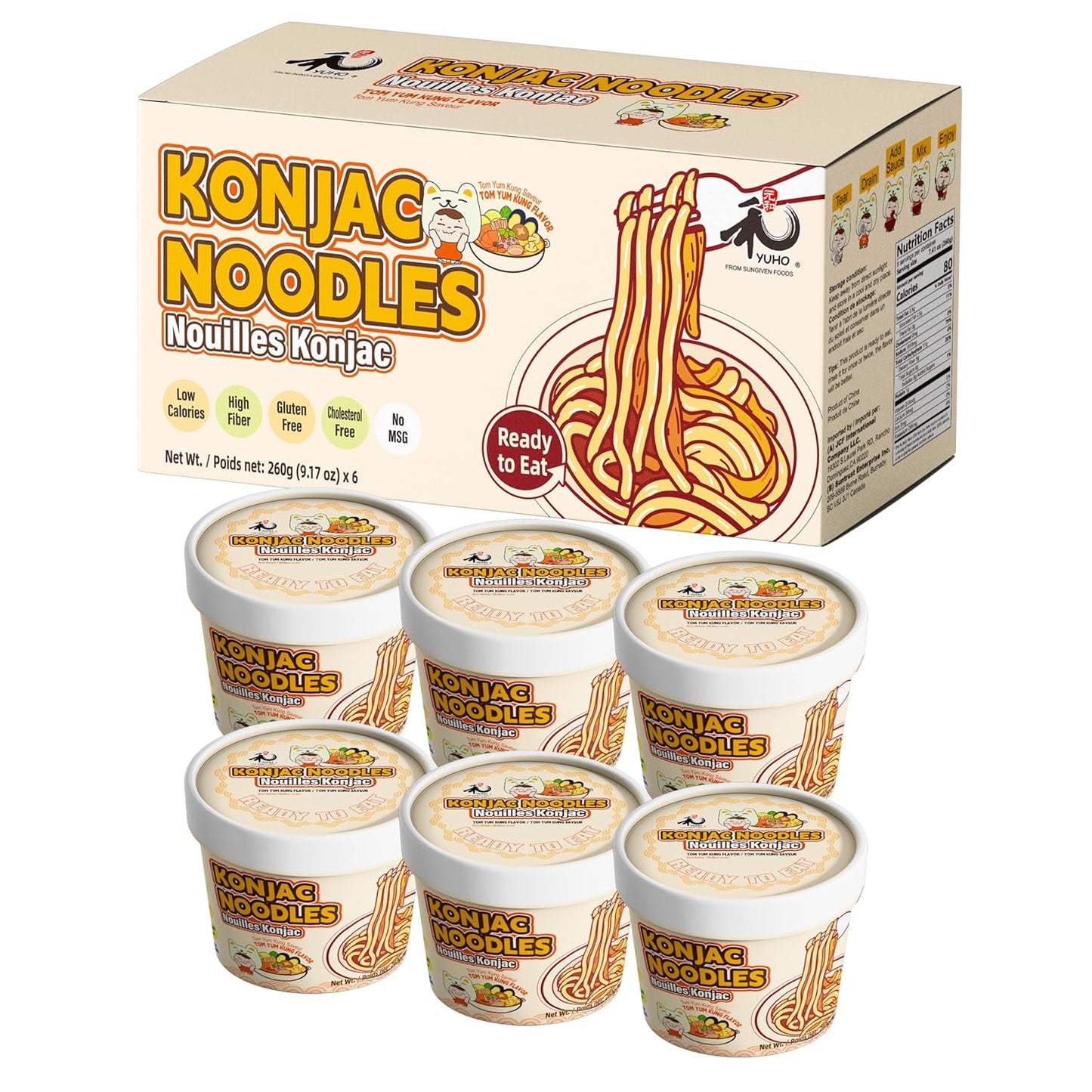 YUHO Shirataki Konjac 8 Pack